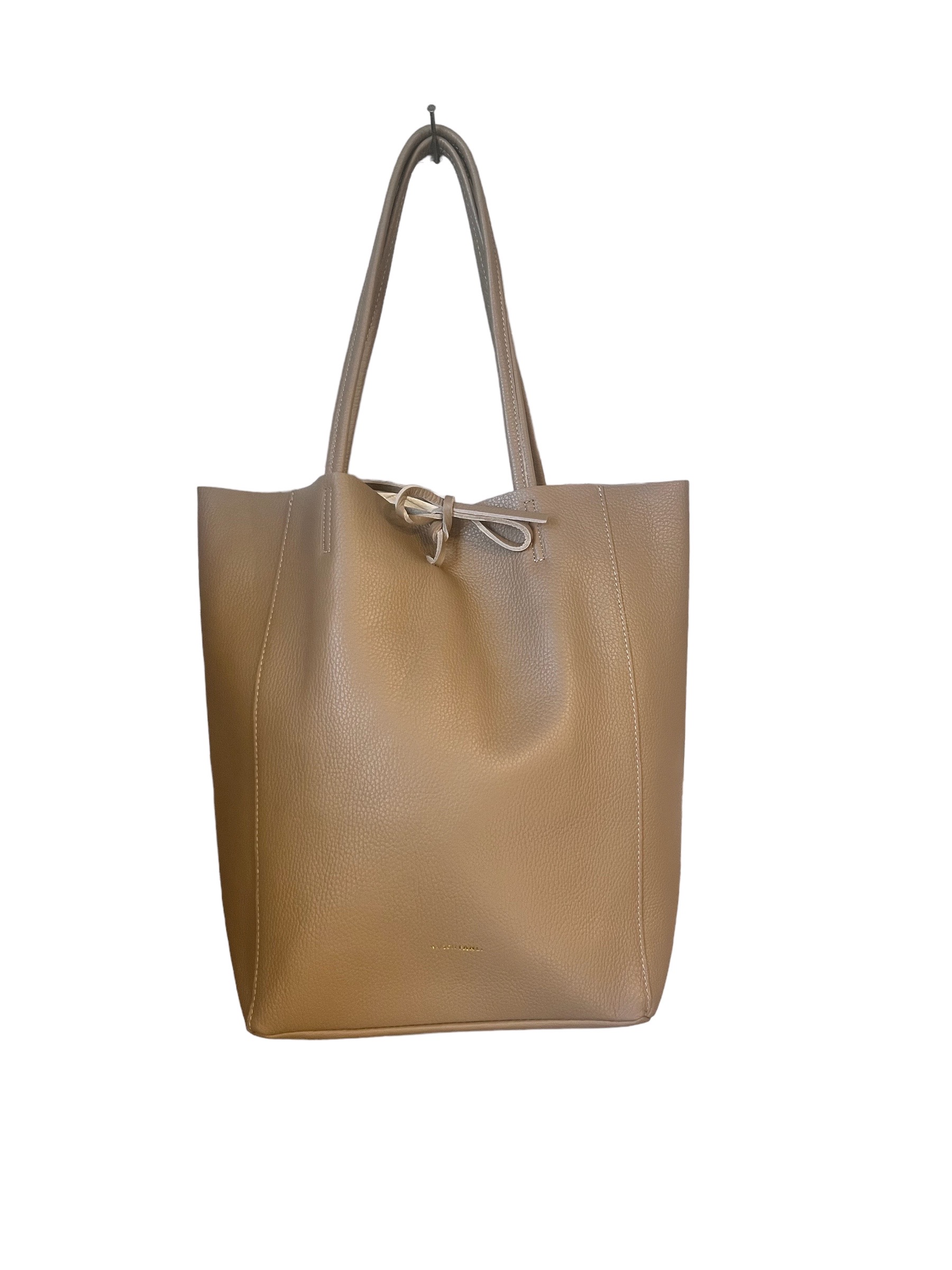RAINBOW tote in leather, beige