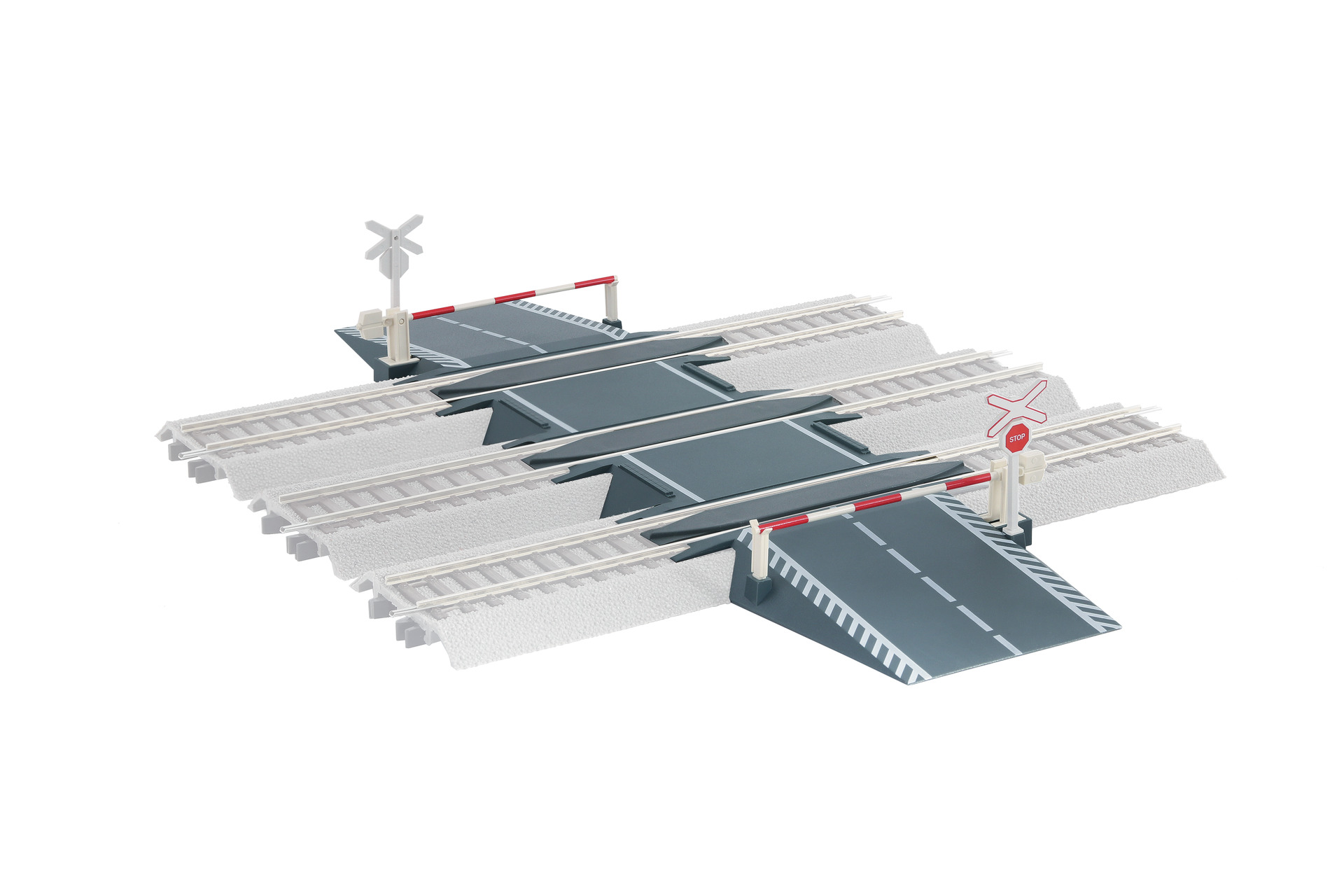 Railway crossing (kit) for ROCO LINE with bedding