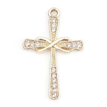 Charm   Cross rhinestones,   Gold clear