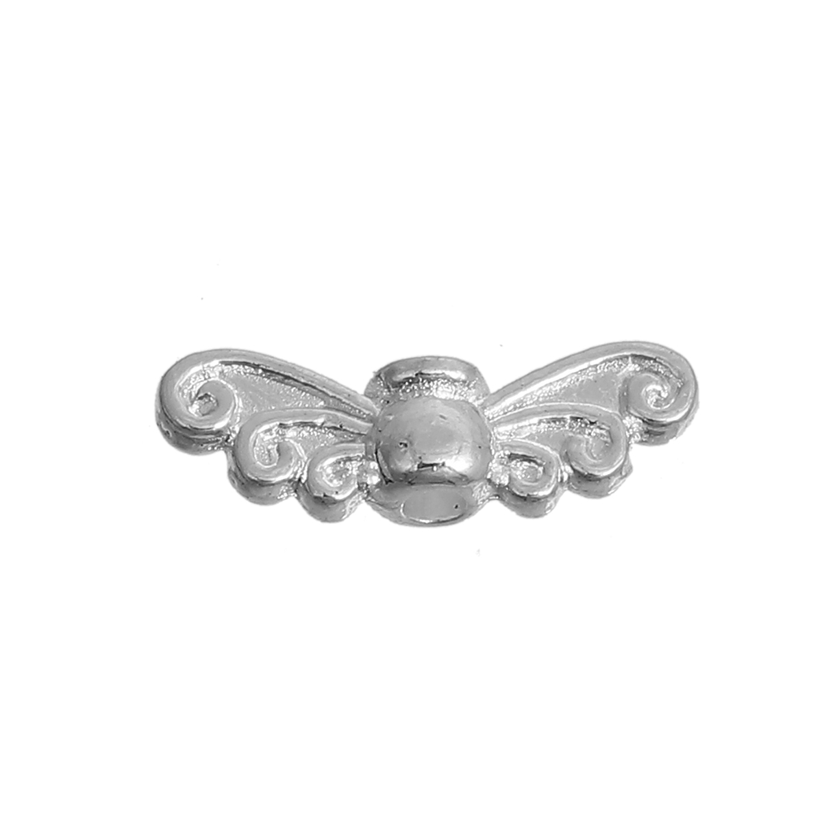 Vingar - Ljus silver,  ornament 14mm - 2