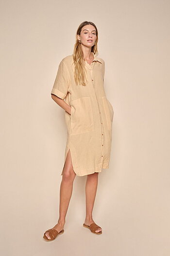 Mos Mosh - Mal Linen Shirt Dress Ginger Root