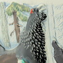 Staffan Johnson (1980s) White Wall Plaque with Capercaillie Motif 15 cm