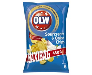 OLW Maxibag Sour & Onion 450g 12kpl