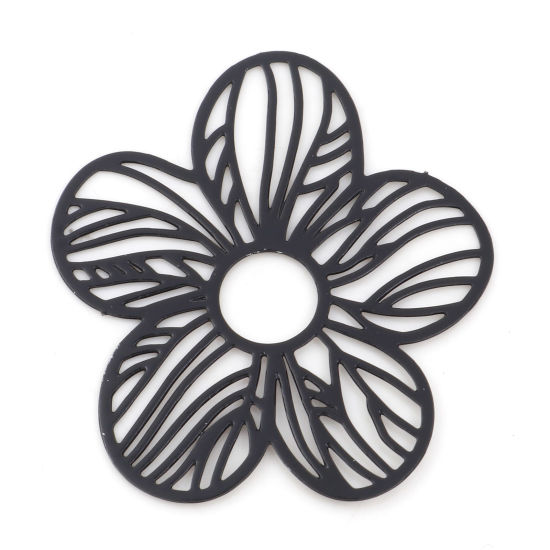 Berlock -  Blomma rand, Filigree  Svart