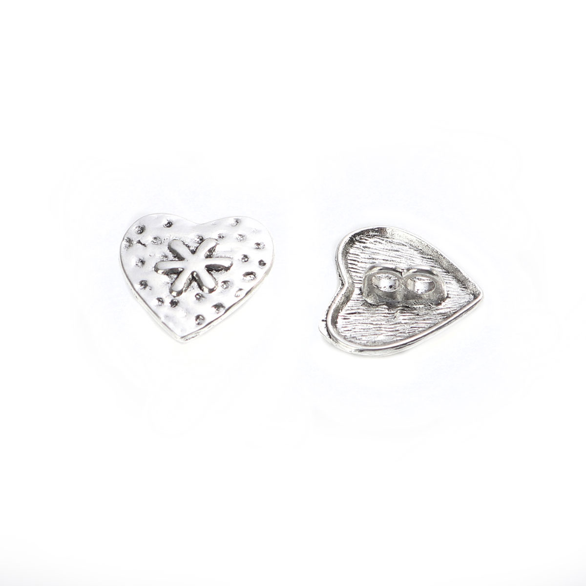 Buttons in metal -  Heart 19mm