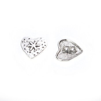Buttons in metal -  Heart 19mm