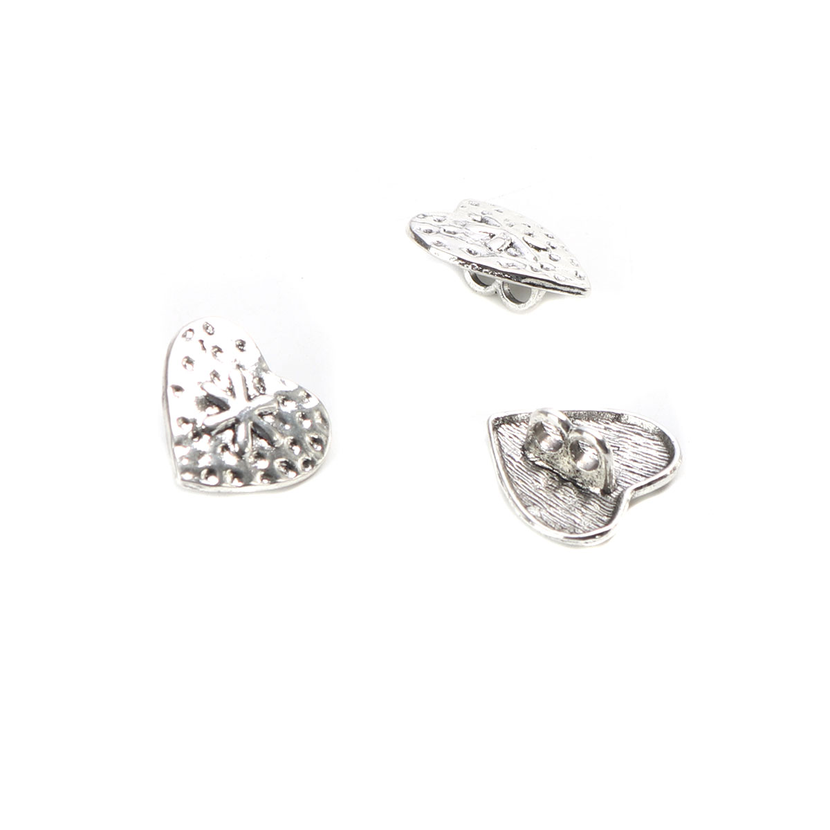 Buttons in metal -  Heart 19mm - 2