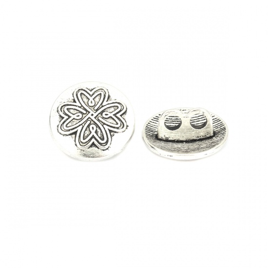 Knappar i metall -  Blomma 17mm