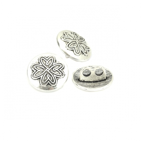 Knappar i metall -  Blomma 17mm - 2