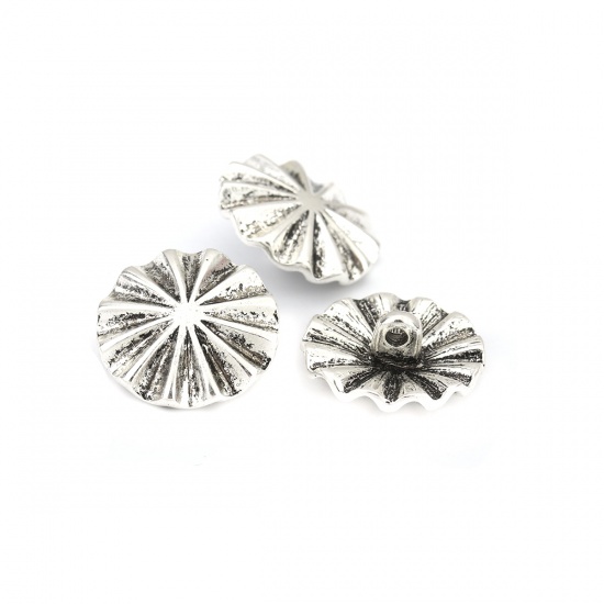 Buttons in metal -  Flower wave  17mm