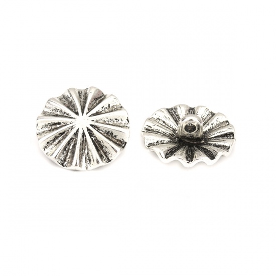 Buttons in metal -  Flower wave  17mm - 2