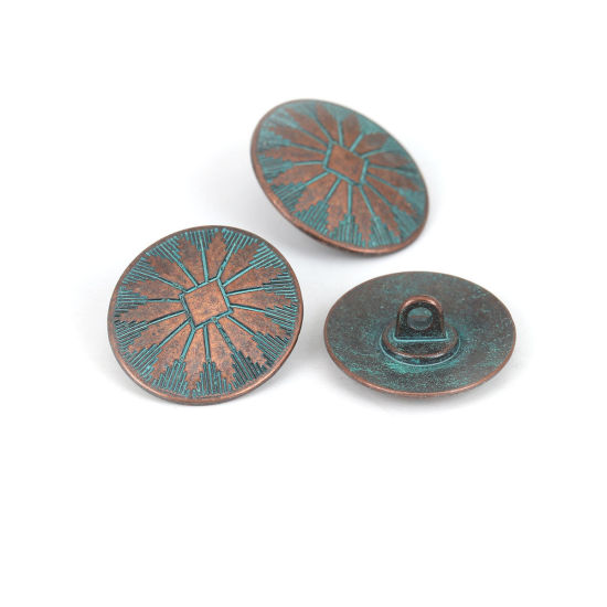 Knappar i metall -  Oval Koppar Patina - 2