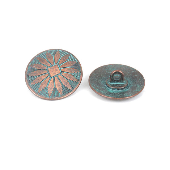 Knappar i metall -  Oval Koppar Patina