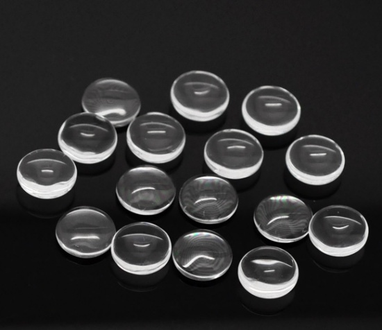 Cabochon in glass round 12mm  - 2