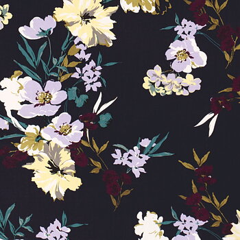 VISCOSE -  FLORALS NAVY