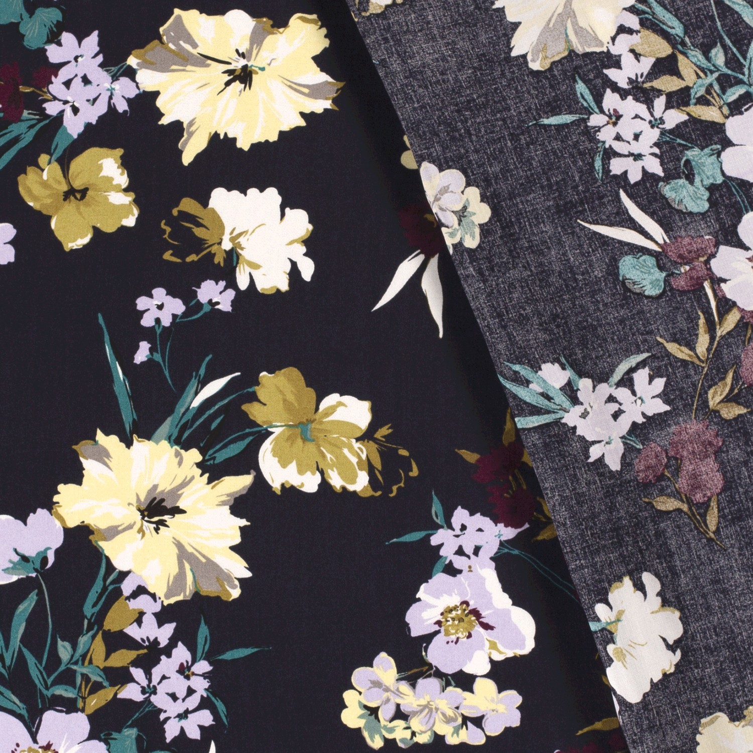 VISCOSE -  FLORALS NAVY - 4