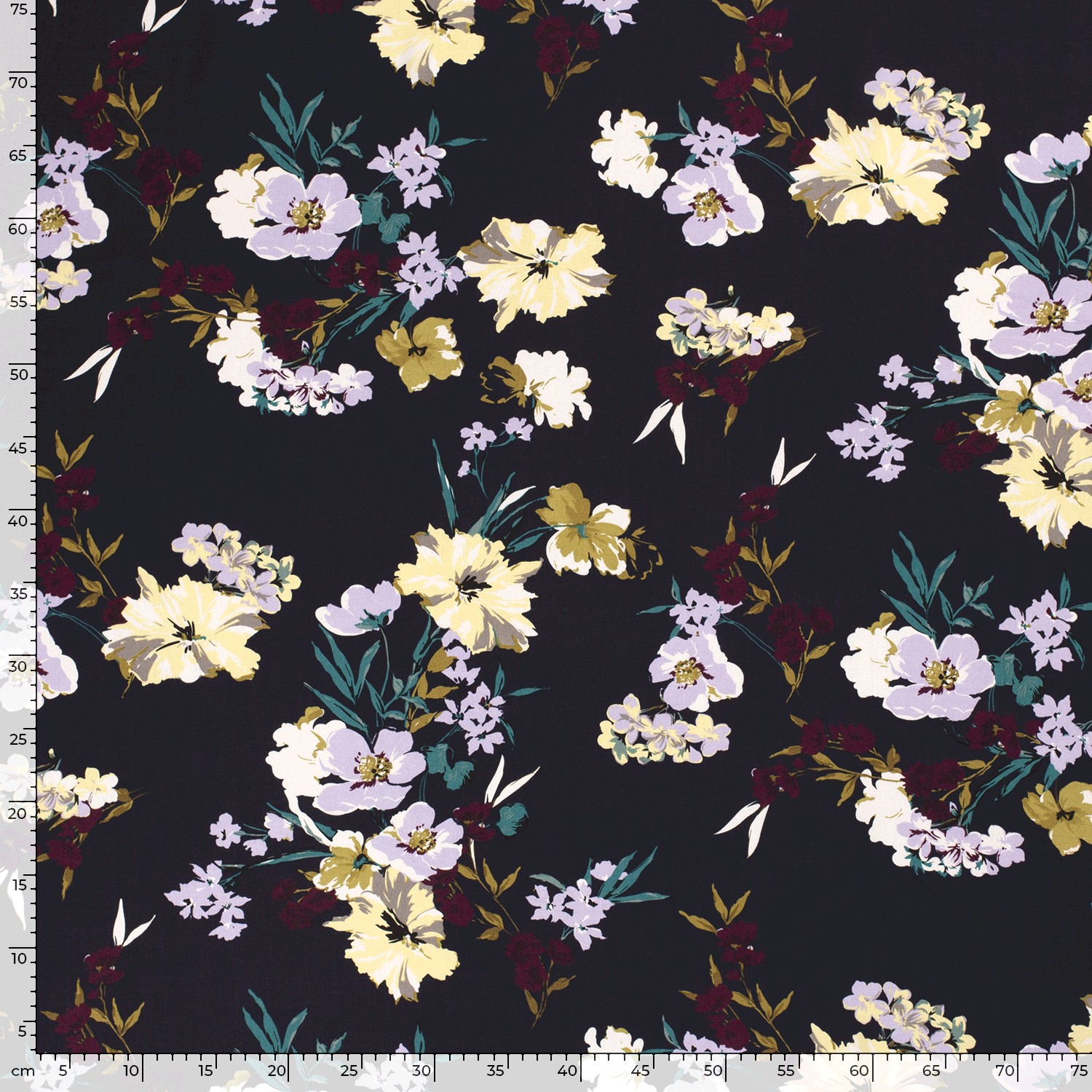 VISCOSE -  FLORALS NAVY - 5