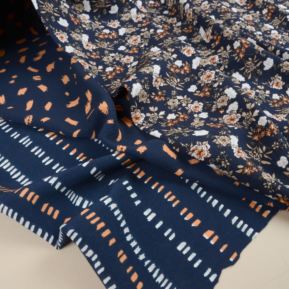 CREPE  -  STRIPE NAVY BLUE - 6