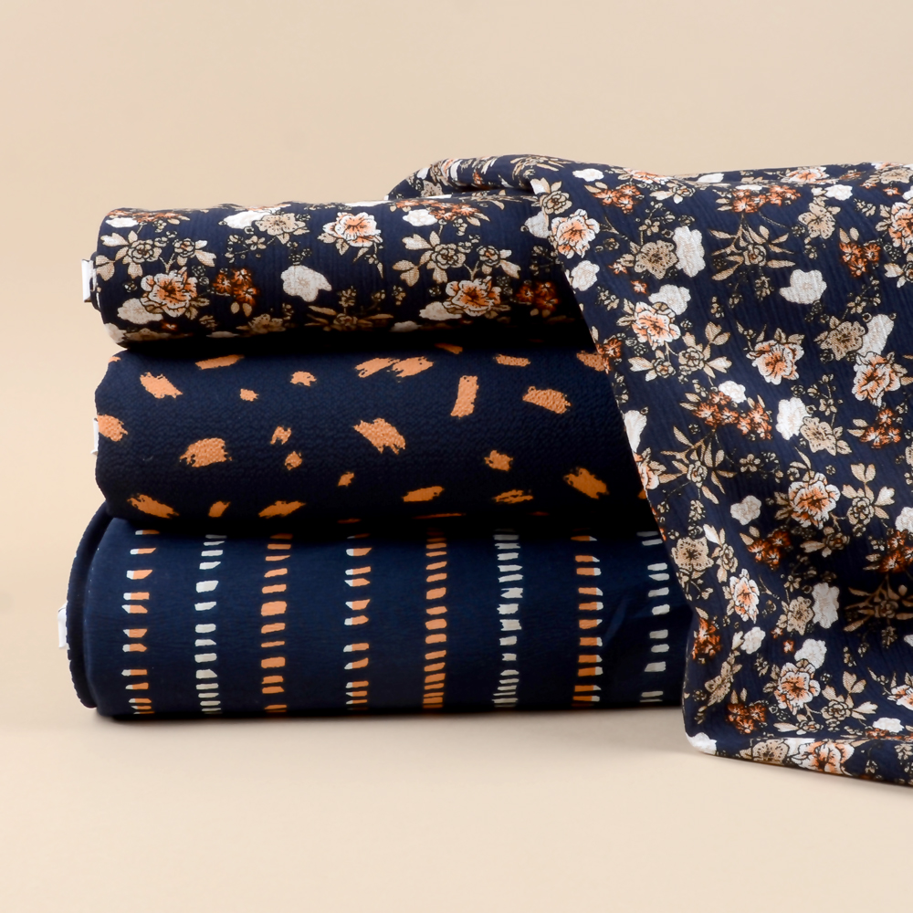 CREPE  -  STRIPE NAVY BLUE - 2