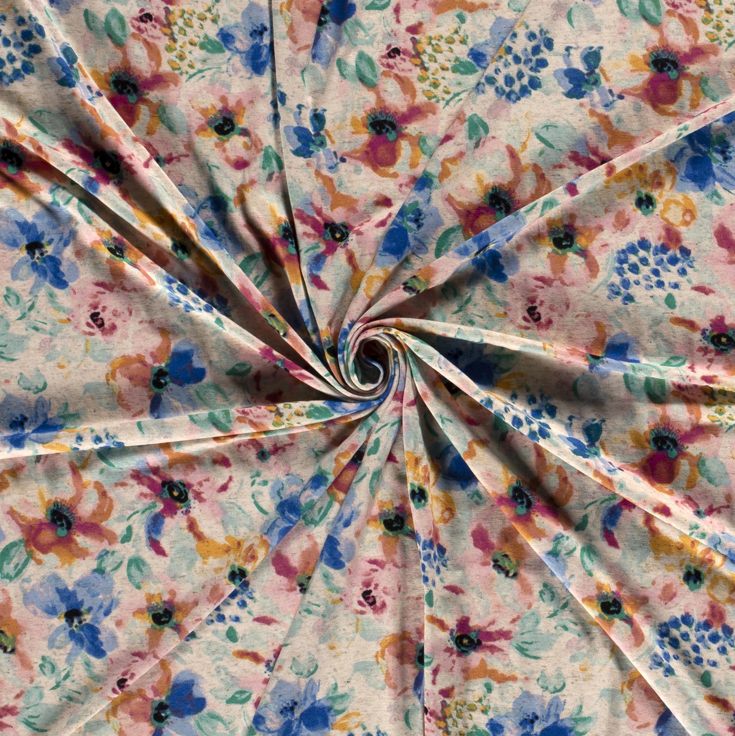 VISCOSE/LINNEN JERSEY - FLORAL - 3