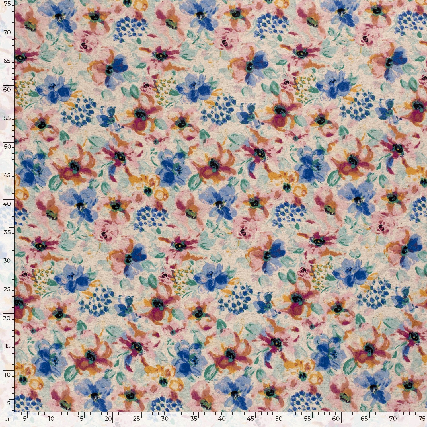 VISCOSE/LINNEN JERSEY - FLORAL - 5