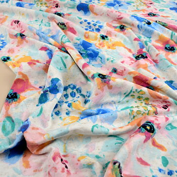 VISCOSE/LINNEN JERSEY - FLORAL