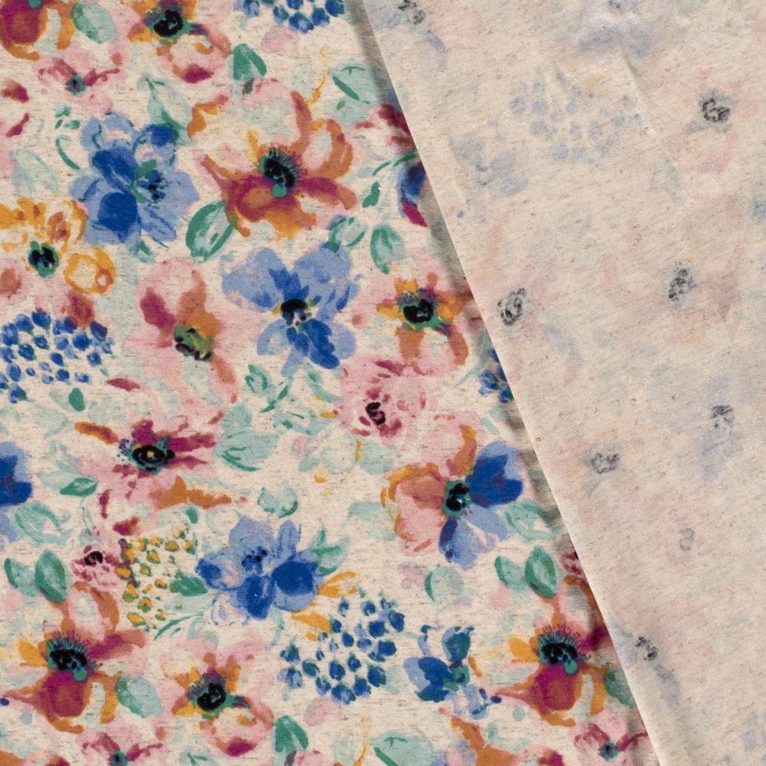 VISCOSE/LINNEN JERSEY - FLORAL - 4