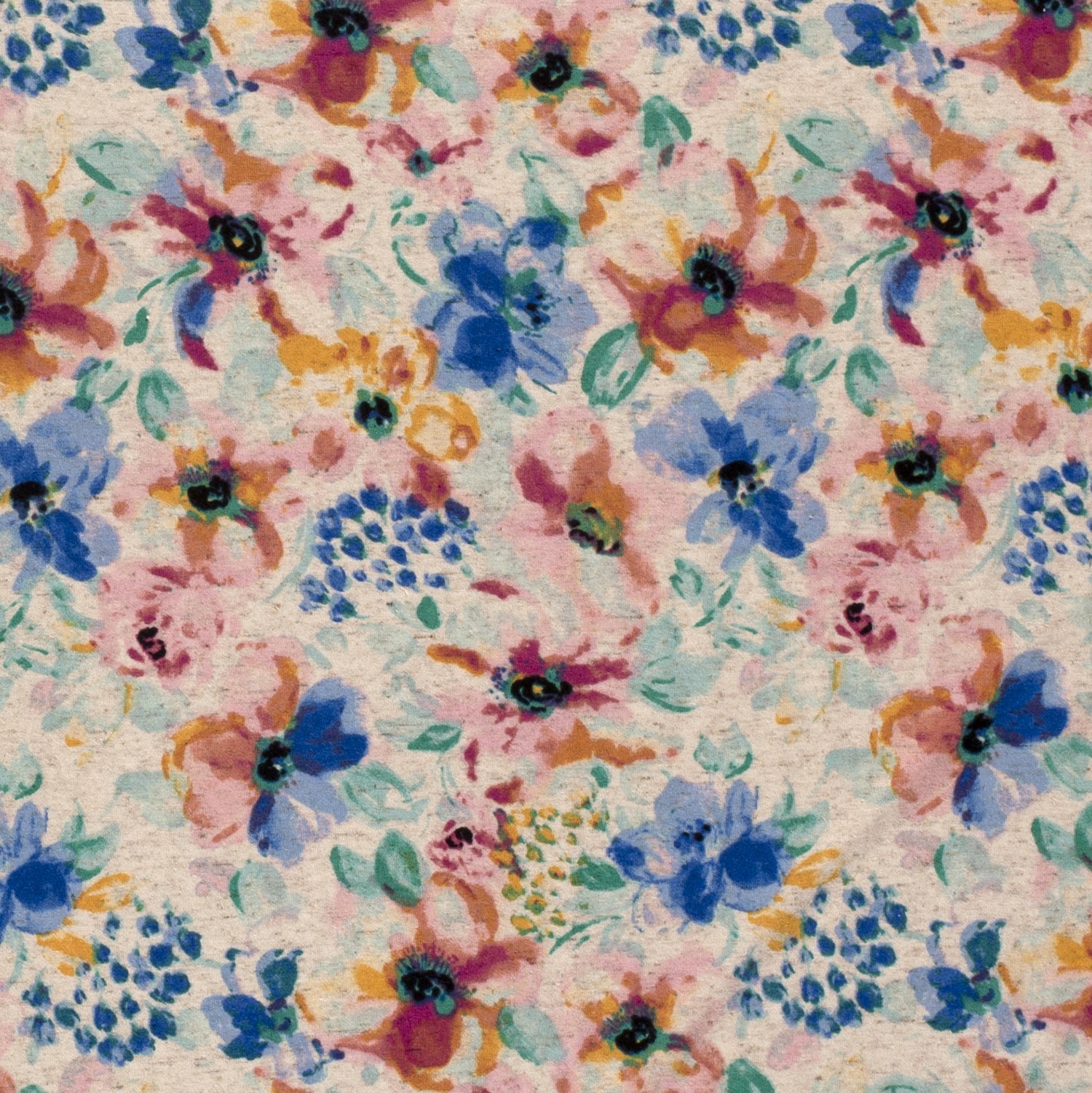 VISCOSE/LINNEN JERSEY - FLORAL - 2