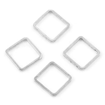 Closed squares, 10mm, Platina