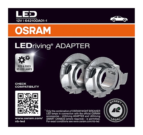 Osram H7 Ledriving Adapter Set 64210DA01-1 