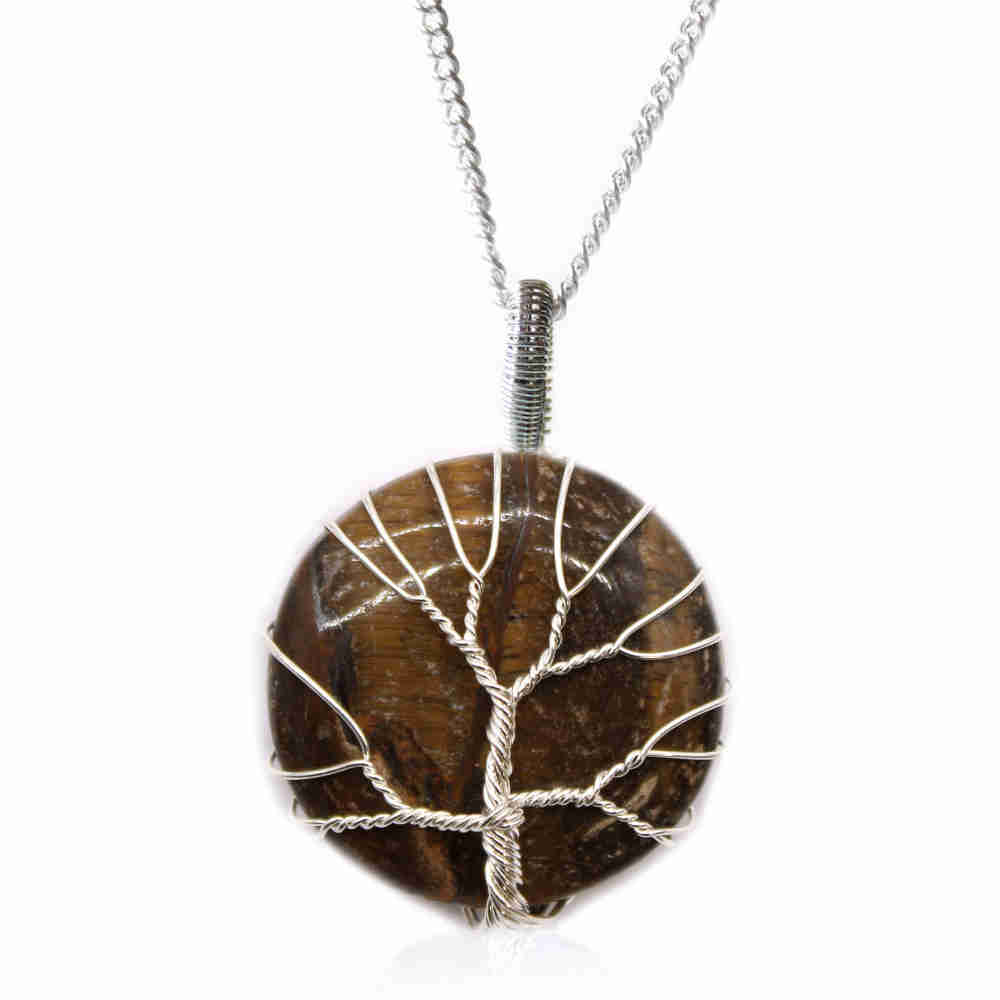 Silverpläterat halsband - Tree Of Life - Tigeröga