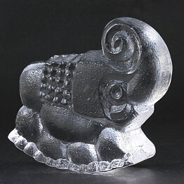 Lars Hellsten (1964) Clear Elephant with Joyous Expression 16 cm