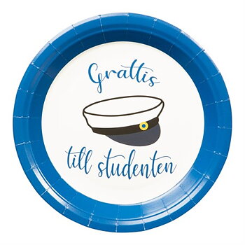Papptallrikar Studentmössa 18 cm