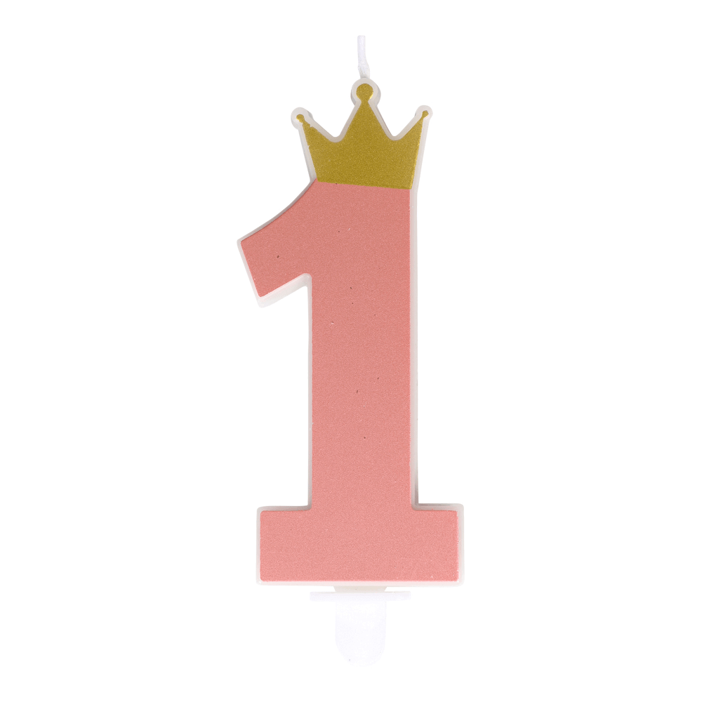 Tårtljus 1 Rosa Guldkrona - 2