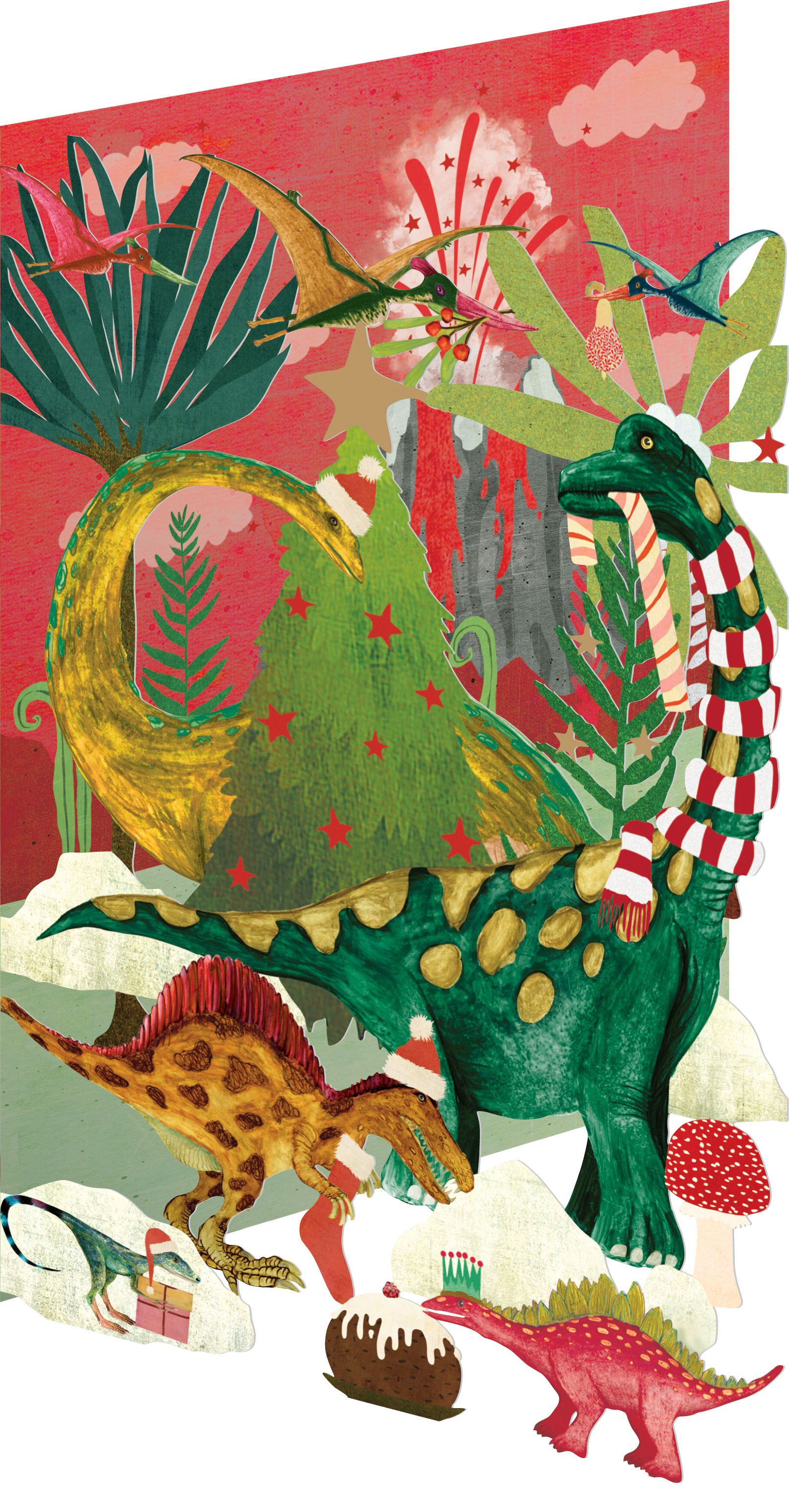 Dino Mighty Christmas, Lasercut Card