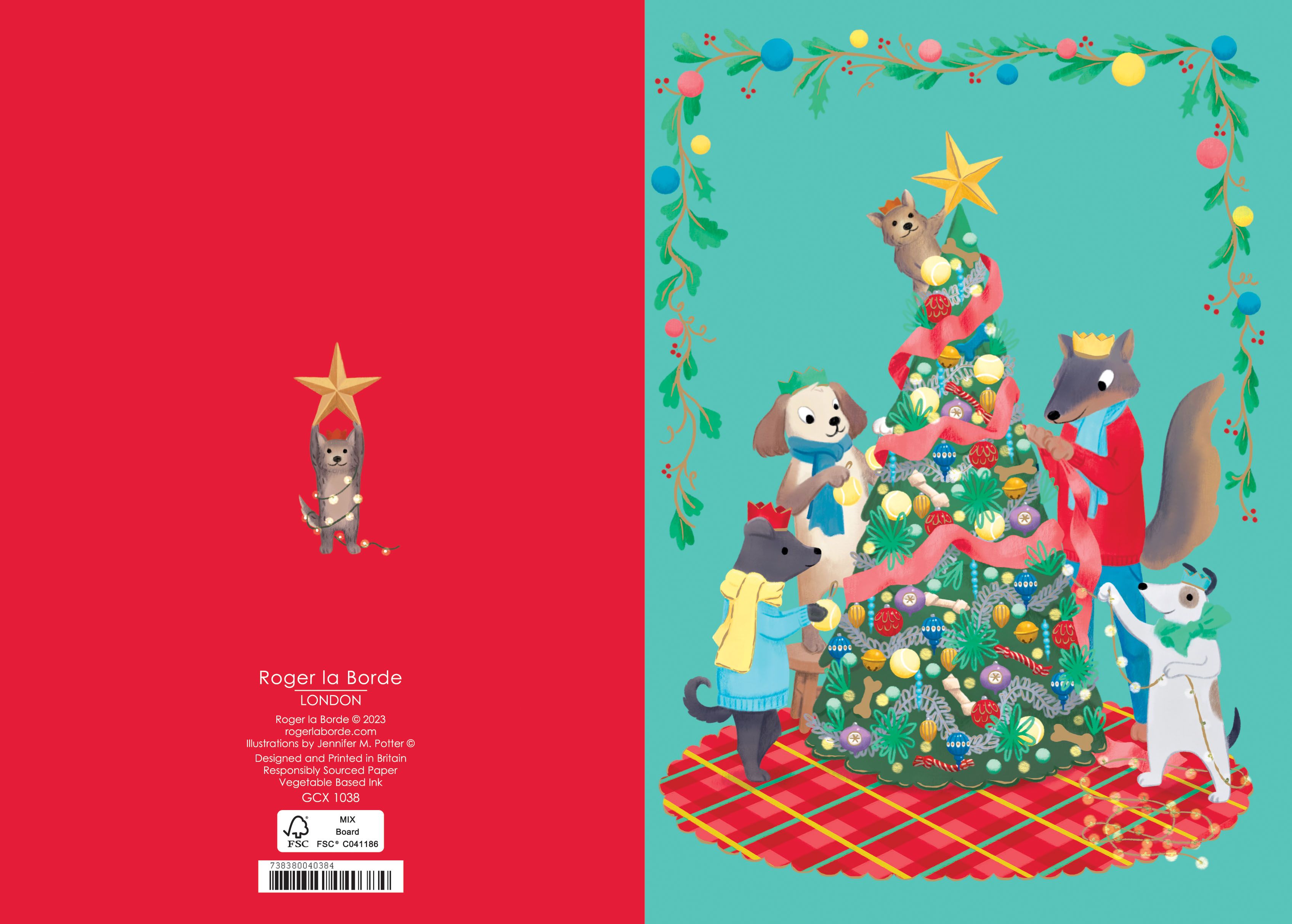 Dogs around Tree, Standard Card