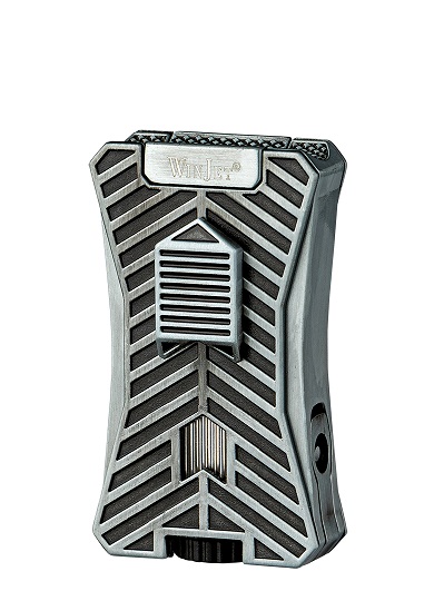 Army II Jet Lighter Silver Svart - Inbyggd cigarrborr