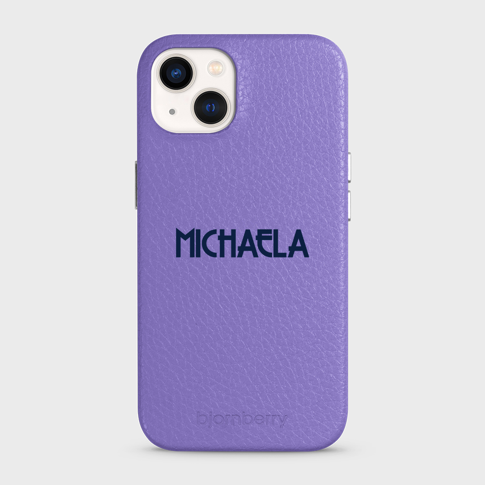 iPhone 13 Personalised Leather Case - Art Deco Name