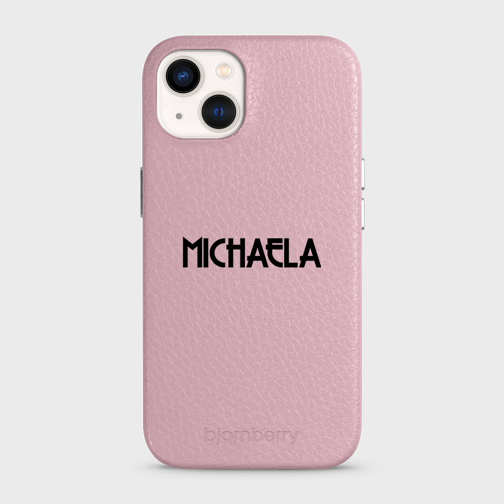 iPhone 13 Personalised Leather Case - Art Deco Name - 13