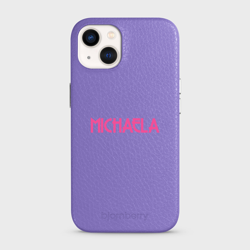 iPhone 13 Personalised Leather Case - Art Deco Name - 3