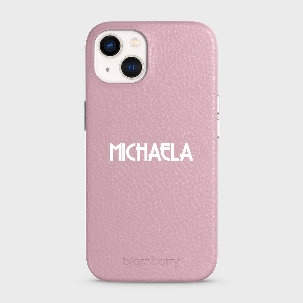 iPhone 13 Personalised Leather Case - Art Deco Name - 14