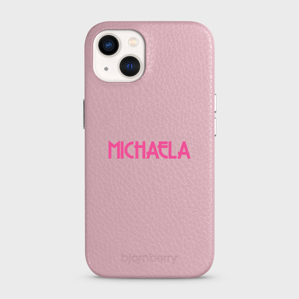 iPhone 13 Personalised Leather Case - Art Deco Name - 10