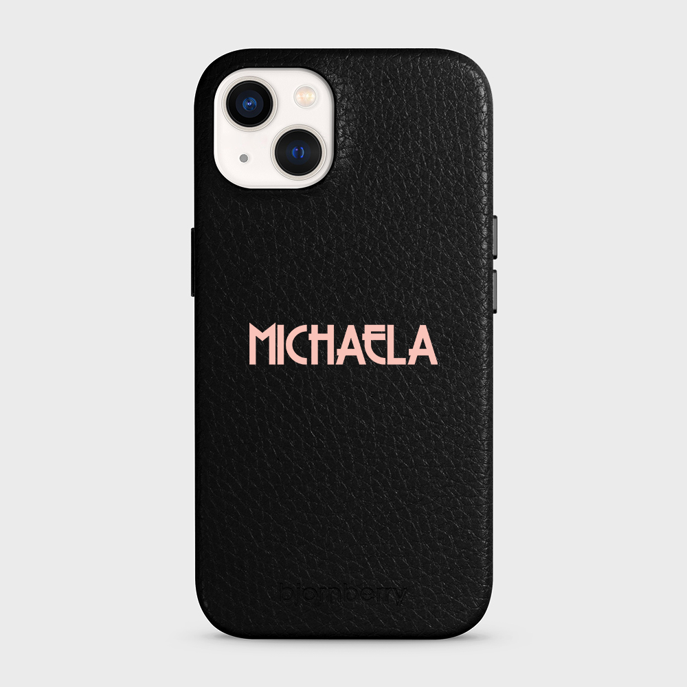 iPhone 13 Personalised Leather Case - Art Deco Name - 19