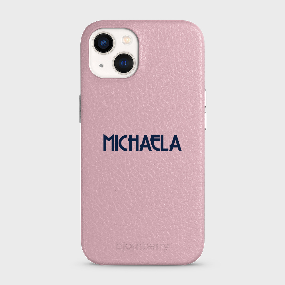 iPhone 13 Personalised Leather Case - Art Deco Name - 8