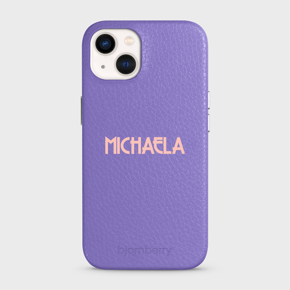 iPhone 13 Personalised Leather Case - Art Deco Name - 5