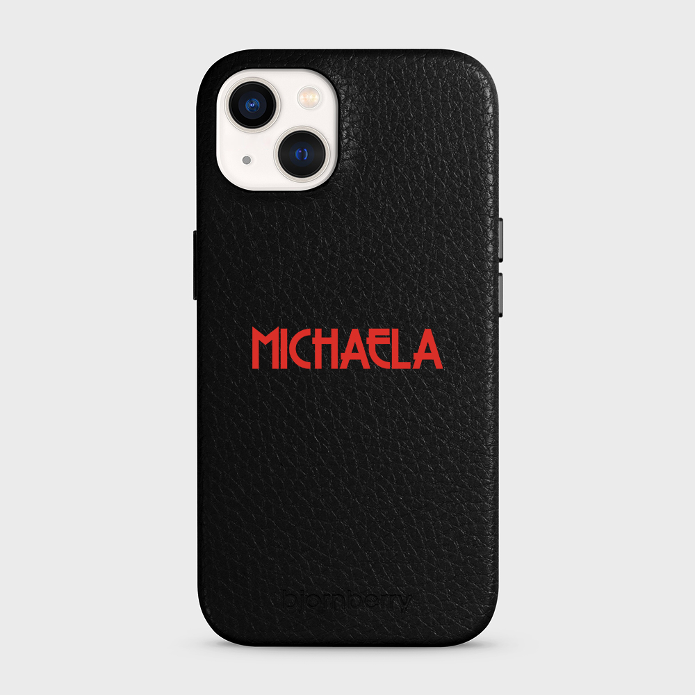 iPhone 13 Personalised Leather Case - Art Deco Name - 18