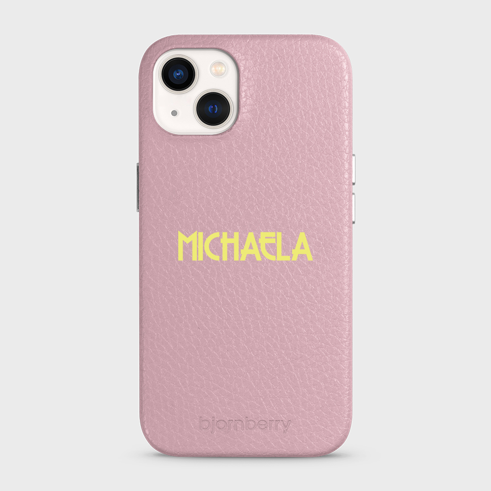 iPhone 13 Personalised Leather Case - Art Deco Name - 9