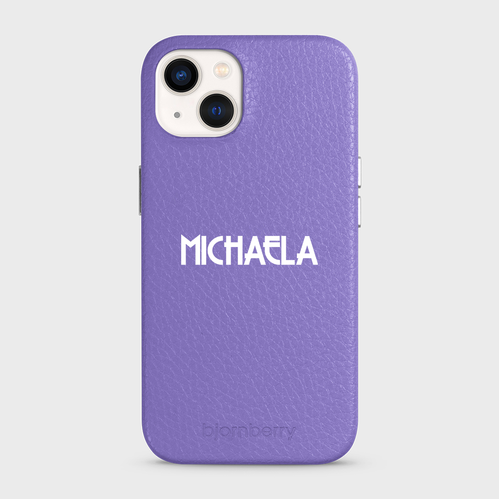 iPhone 13 Personalised Leather Case - Art Deco Name - 7