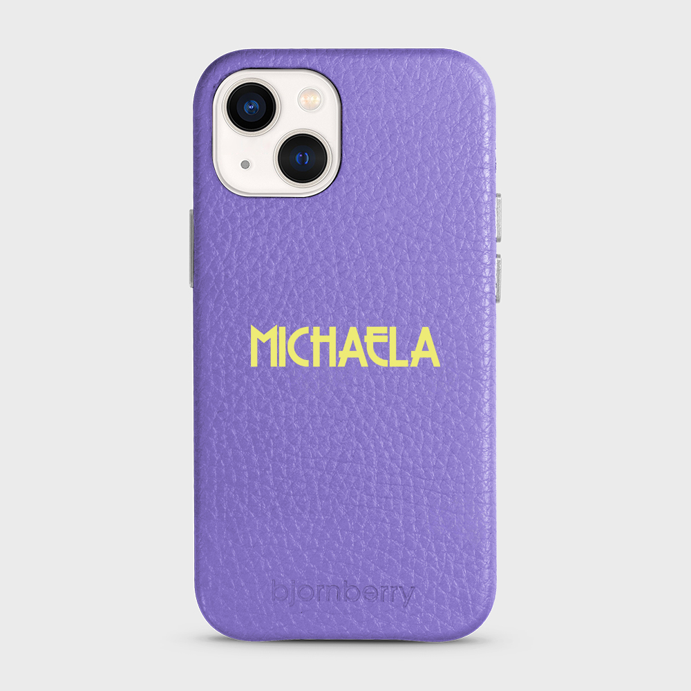 iPhone 13 Mini Personalised Leather Case - Art Deco Name - 9