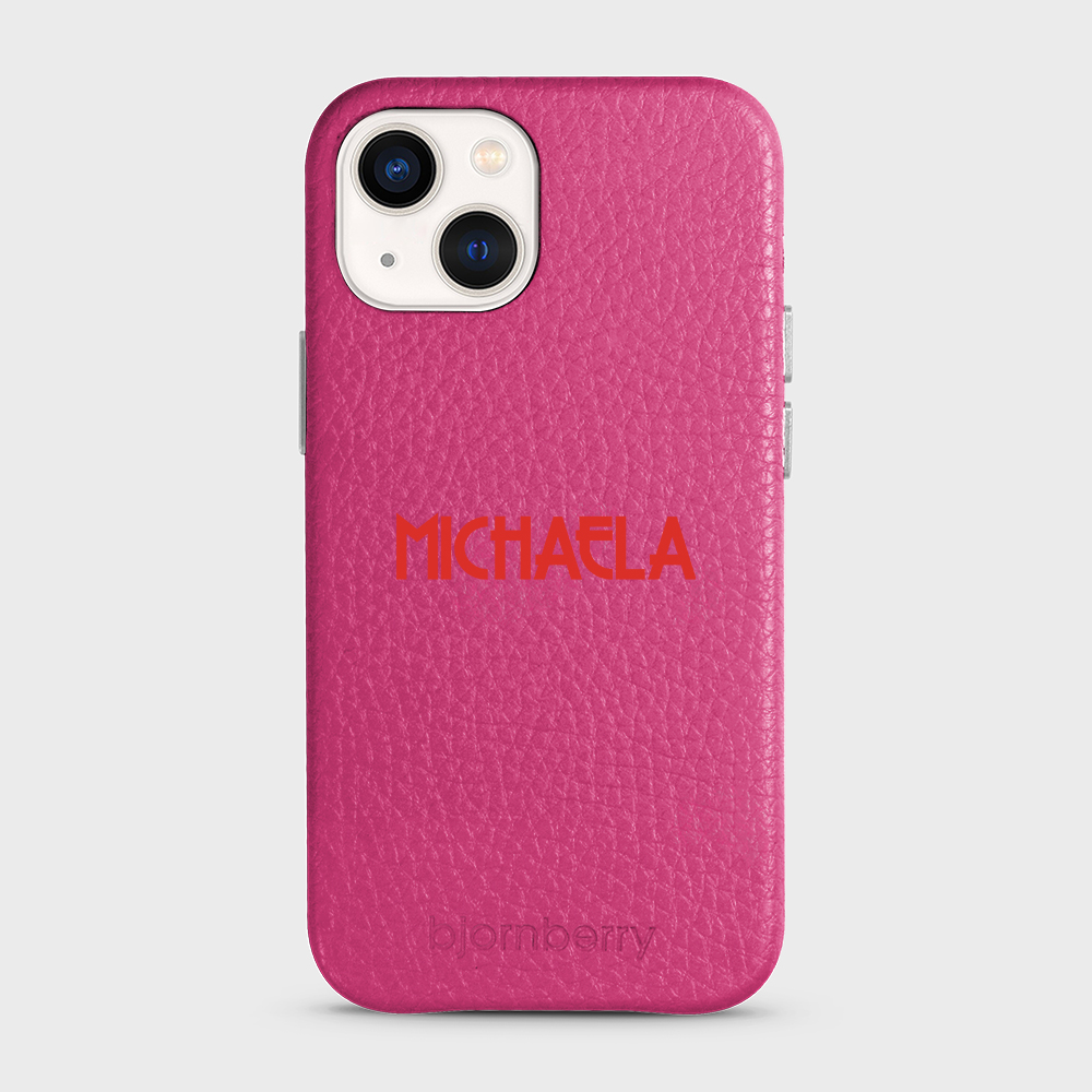 iPhone 13 Mini Personalised Leather Case - Art Deco Name - 18